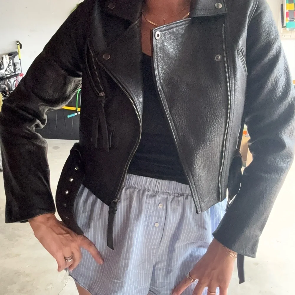 Cleobella Black Leather Moto Jacket - Picture 6 of 6